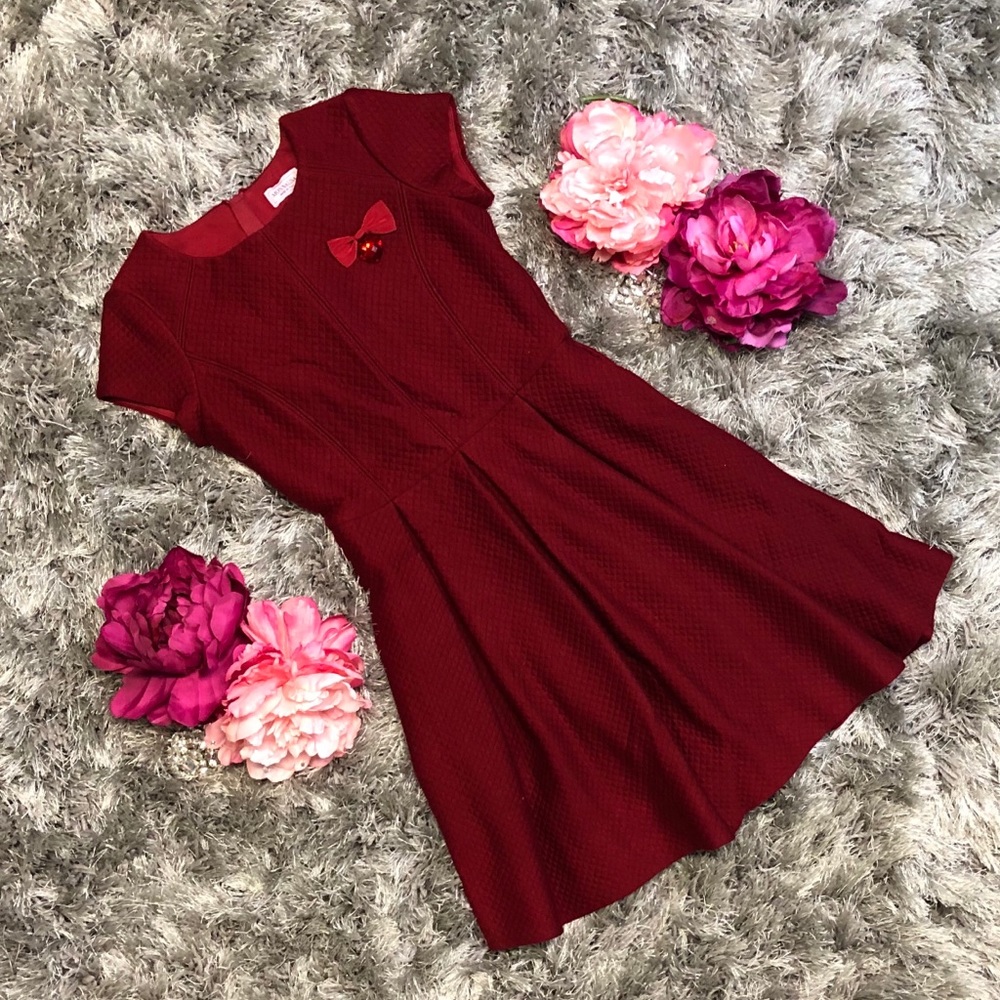Monnalisa Quilted Red Dress Child size 10
